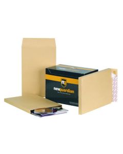 New Guardian Gusset Envelope 381 x 254mm Peel and Seal Plain Power-Tac 25mm Gusset 130gsm Manilla (Pack 100) - M27466