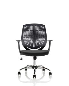 Dura Medium Back Task Operator Office Chair With Arms Black Back/Black Airmesh Seat - OP000014