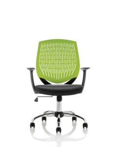 Dura Medium Back Task Operator Office Chair With Arms Green Back/Black Airmesh Seat - OP000016