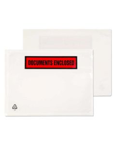 Blake Purely Packaging Document Enclosed Wallet C6 168x126mm Peel and Seal Printed Clear (Pack 1000) - PDE22