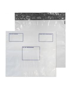 Blake Purely Packaging Polypost Polythene Wallet Envelope With Address Panel 430x460mm Peel and Seal White (Pack 100) - PE84/W/100