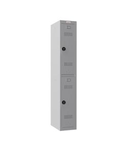 Phoenix PL Series 1 Column 2 Door Personal Locker in Grey with Combination Locks PL1230GGC