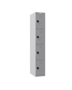 Phoenix PL Series 1 Column 4 Door Personal locker in Grey with Combination Locks PL1430GGC