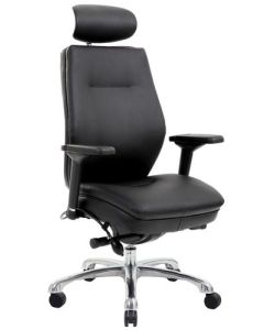 Domino Black Bonded Leather Chair with Headrest PO000065