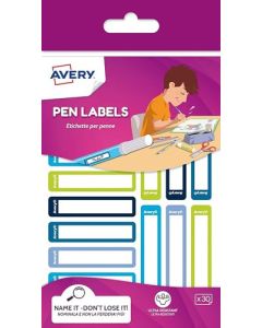 Avery UK Stationary Labels 50 x 10 mm Green and Blue (Pack 30 Labels) - RESMI30G.UK