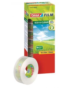 tesafilm eco & clear tape 19mmx33m PK8