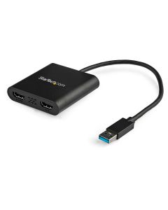 USB 3.0 to Dual HDMI Adapter - 1x 4K 30Hz & 1x 1080p - External Video & Graphics Card - USB Type-A to HDMI Dual Monitor Display Adapter - Supports Windows Only - Black