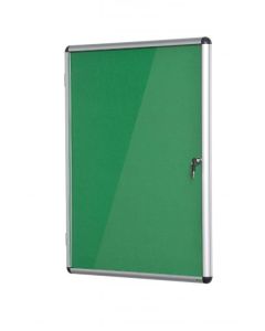 Bi-Office Enclore Green Felt Lockable Noticeboard Display Case 9 x A4 720x981mm - VT630102150