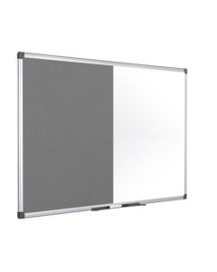 Bi-Office Maya Combination Board Grey Felt/Non Magnetic Whiteboard Aluminium Frame 900x600mm - XA0320170