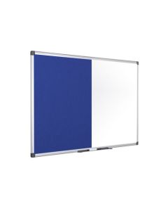 Bi-Office Maya Combination Board Blue Felt/Non Magnetic Whiteboard Aluminium Frame 1200x900mm - XA0517170